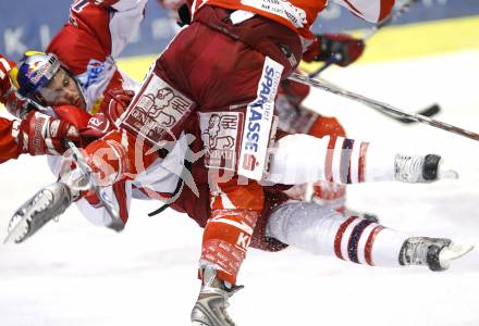 EBEL. Eishockey Bundesliga. KAC gegen EC Red Bull Salzburg. Chad Hinz (KAC), Jakob Lainer (Salzburg). Klagenfurt, am 6.1.2008.
Foto: Kuess
---
pressefotos, pressefotografie, kuess, qs, qspictures, sport, bild, bilder, bilddatenbank