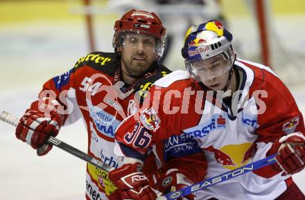 EBEL. Eishockey Bundesliga. KAC gegen EC Red Bull Salzburg. Andrew Schneider (KAC), Marco Pewal (Salzburg). Klagenfurt, am 6.1.2008.
Foto: Kuess
---
pressefotos, pressefotografie, kuess, qs, qspictures, sport, bild, bilder, bilddatenbank