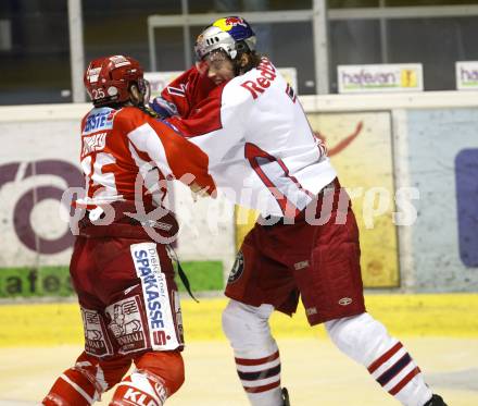 EBEL. Eishockey Bundesliga. KAC gegen EC Red Bull Salzburg. Schlaegerei, Rauferei. Kirk Furey (KAC), Douglas Lynch (Salzburg). Klagenfurt, am 6.1.2008.
Foto: Kuess
---
pressefotos, pressefotografie, kuess, qs, qspictures, sport, bild, bilder, bilddatenbank