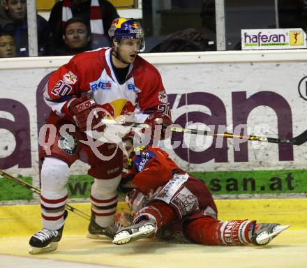 EBEL. Eishockey Bundesliga. KAC gegen EC Red Bull Salzburg. Johannes reichel (KAC), Daniel Welser (Salzburg). Klagenfurt, am 6.1.2008.
Foto: Kuess
---
pressefotos, pressefotografie, kuess, qs, qspictures, sport, bild, bilder, bilddatenbank