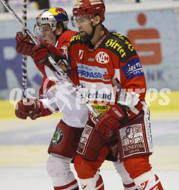 EBEL. Eishockey Bundesliga. KAC gegen EC Red Bull Salzburg. Robert Valicevic (KAC), Viktor Lindgren (Salzburg). Klagenfurt, am 6.1.2008.
Foto: Kuess
---
pressefotos, pressefotografie, kuess, qs, qspictures, sport, bild, bilder, bilddatenbank