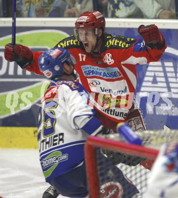 EBEL. Eishockey Bundesliga. VSV gegen KAC. Torjubel Gregor Hager (KAC). Villach, am 11.1.2008.
Foto: Kuess
---
pressefotos, pressefotografie, kuess, qs, qspictures, sport, bild, bilder, bilddatenbank