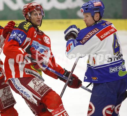 EBEL. Eishockey Bundesliga. VSV gegen KAC. Mike Stewart (VSV), Gregor Hager (KAC). Villach, am 11.1.2008.
Foto: Kuess
---
pressefotos, pressefotografie, kuess, qs, qspictures, sport, bild, bilder, bilddatenbank