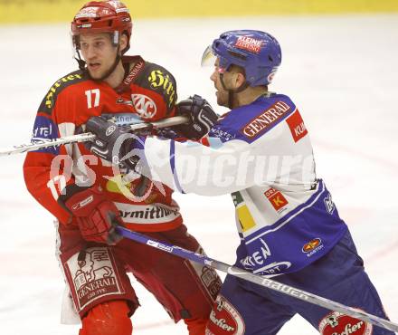 EBEL. Eishockey Bundesliga. VSV gegen KAC. Darell Scoville (VSV), Gregor Hager (KAC). Villach, am 11.1.2008.
Foto: Kuess
---
pressefotos, pressefotografie, kuess, qs, qspictures, sport, bild, bilder, bilddatenbank