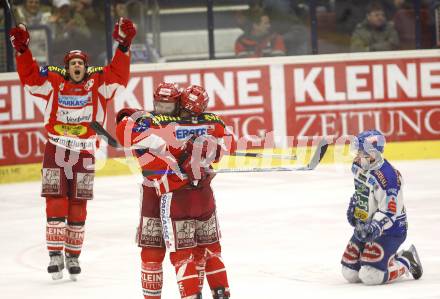 EBEL. Eishockey Bundesliga. VSV gegen KAC. Torjubel (KAC). Villach, am 11.1.2008.
Foto: Kuess
---
pressefotos, pressefotografie, kuess, qs, qspictures, sport, bild, bilder, bilddatenbank