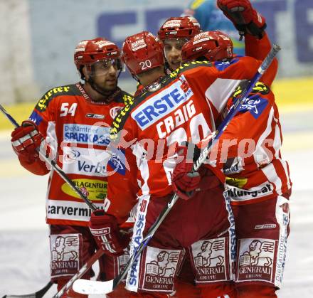 EBEL. Eishockey Bundesliga. KAC gegen EHC Liwest Linz. Torjubel (KAC). Klagenfurt, am 13.1.2008.
Foto: Kuess
---
pressefotos, pressefotografie, kuess, qs, qspictures, sport, bild, bilder, bilddatenbank