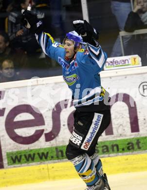 EBEL. Eishockey Bundesliga. KAC gegen EHC Liwest Linz. Torjubel Gregor Baumgartner (Linz). Klagenfurt, am 13.1.2008.
Foto: Kuess
---
pressefotos, pressefotografie, kuess, qs, qspictures, sport, bild, bilder, bilddatenbank