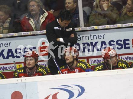 EBEL. Eishockey Bundesliga. KAC gegen EHC Liwest Linz. Trainer Many Viveiros (KAC). Klagenfurt, am 13.1.2008.
Foto: Kuess
---
pressefotos, pressefotografie, kuess, qs, qspictures, sport, bild, bilder, bilddatenbank