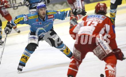 EBEL. Eishockey Bundesliga. KAC gegen EHC Liwest Linz. Johannes Kirisits (KAC). Mark Szuecs (Linz). Klagenfurt, am 13.1.2008.
Foto: Kuess
---
pressefotos, pressefotografie, kuess, qs, qspictures, sport, bild, bilder, bilddatenbank