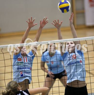 Volleyball OEVV Cup. ATSC Wildcats gegen Hartberg. Anna Hoedl, Sigrid Kerber (Wildcats). Klagenfurt, am 20.1.2008.
Foto: Kuess 
---
pressefotos, pressefotografie, kuess, qs, qspictures, sport, bild, bilder, bilddatenbank