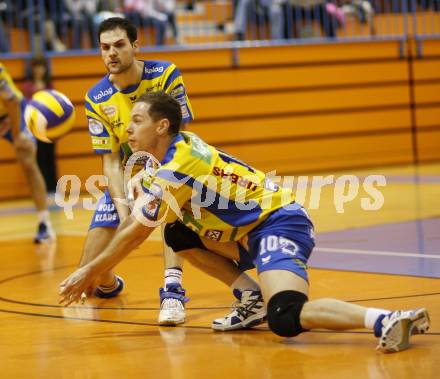 Volleyball. Challenge Cup. SK Aich/Dob gegen VC Rotterdam Nesselande.
David Slatinsek, Nejc Pusnik (Aich/Dob). Prevalje, 23.1.2008
Foto: Kuess
---
pressefotos, pressefotografie, kuess, qs, qspictures, sport, bild, bilder, bilddatenbank