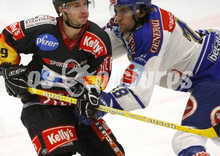 EBEL Eishockey Bundesliga. VSV gegen Vienna Capitals. Martin Oraze (VSV), Yuri Tsurenkov (Caps). Villach, am 24.1.2008.
Foto: Kuess
---
pressefotos, pressefotografie, kuess, qs, qspictures, sport, bild, bilder, bilddatenbank