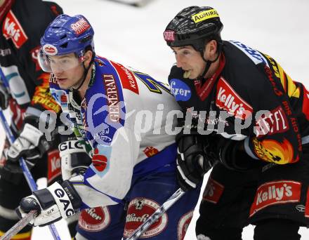 EBEL Eishockey Bundesliga. VSV gegen Vienna Capitals. Marc Brown (VSV), Darcy Werenka (Caps). Villach, am 24.1.2008.
Foto: Kuess
---
pressefotos, pressefotografie, kuess, qs, qspictures, sport, bild, bilder, bilddatenbank