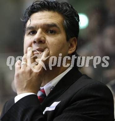 EBEL. Eishockey Bundesliga.  KAC gegen VSV. Trainer Many Viveiros (KAC). Klagenfurt, am 29.1.2008.
Foto: Kuess
---
pressefotos, pressefotografie, kuess, qs, qspictures, sport, bild, bilder, bilddatenbank