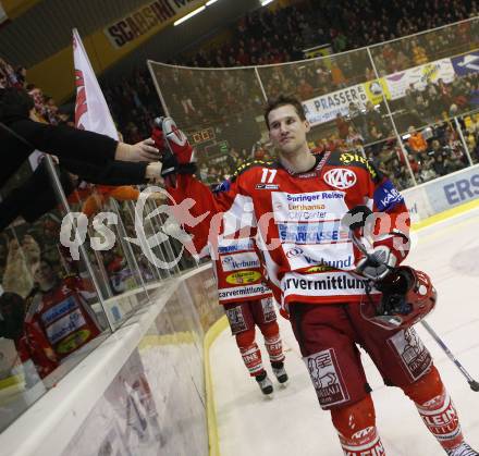 EBEL. Eishockey Bundesliga. Ehrenrunde KAC. KAC gegen VSV. Gregor Hager (KAC). Klagenfurt, am 29.1.2008.
Foto: Kuess
---
pressefotos, pressefotografie, kuess, qs, qspictures, sport, bild, bilder, bilddatenbank