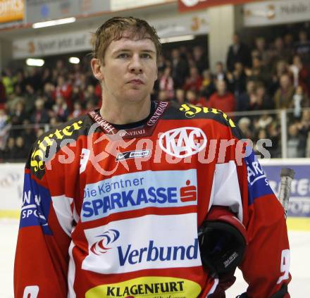 EBEL. Eishockey Bundesliga. Ehrenrunde KAC. KAC gegen VSV. Chad Hinz (KAC). Klagenfurt, am 29.1.2008.
Foto: Kuess
---
pressefotos, pressefotografie, kuess, qs, qspictures, sport, bild, bilder, bilddatenbank