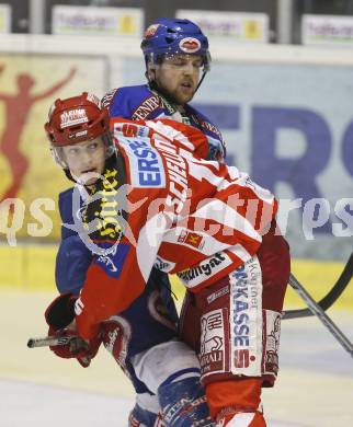 EBEL. Eishockey Bundesliga. Ehrenrunde KAC. KAC gegen VSV. Paul Schellander (KAC), Gerd Acker (VSV). Klagenfurt, am 29.1.2008.
Foto: Kuess
---
pressefotos, pressefotografie, kuess, qs, qspictures, sport, bild, bilder, bilddatenbank