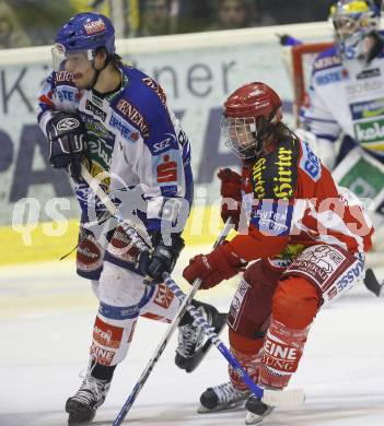 EBEL. Eishockey Bundesliga. Ehrenrunde KAC. KAC gegen VSV. Silvio Jakobitsch (KAC), Thomas Raffl (VSV). Klagenfurt, am 29.1.2008.
Foto: Kuess
---
pressefotos, pressefotografie, kuess, qs, qspictures, sport, bild, bilder, bilddatenbank