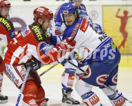 EBEL. Eishockey Bundesliga. Ehrenrunde KAC. KAC gegen VSV. Jeffrey Tory (KAC), Thomas Raffl (VSV). Klagenfurt, am 29.1.2008.
Foto: Kuess
---
pressefotos, pressefotografie, kuess, qs, qspictures, sport, bild, bilder, bilddatenbank