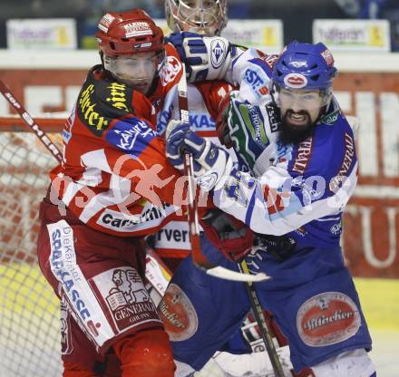 EBEL. Eishockey Bundesliga.  KAC gegen VSV. Johannes Reichel (KAC), Markus Peintner (VSV). Klagenfurt, am 29.1.2008.
Foto: Kuess
---
pressefotos, pressefotografie, kuess, qs, qspictures, sport, bild, bilder, bilddatenbank