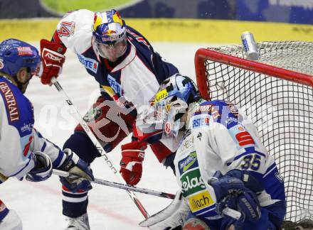 EBEL. Eishockey Bundesliga. VSV gegen Red Bull Salzburg. Darell Scoville, Gert Prohaska (VSV), Josh Green (Salzburg). Villach, am 1.2.2008.
Foto: Kuess
---
pressefotos, pressefotografie, kuess, qs, qspictures, sport, bild, bilder, bilddatenbank