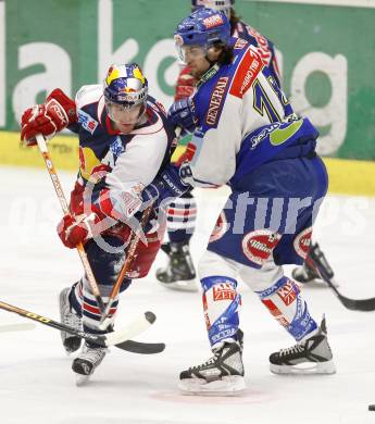 EBEL. Eishockey Bundesliga. VSV gegen Red Bull Salzburg. Martin Oraze (VSV), Matthias Trattnig (Salzburg). Villach, am 1.2.2008.
Foto: Kuess
---
pressefotos, pressefotografie, kuess, qs, qspictures, sport, bild, bilder, bilddatenbank