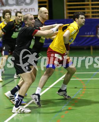 Handball. HCK 59 gegen Krems. Anton Praeprost, Michael Gasser (HCK). Klagenfurt, am 2.2.2008.
Foto: Kuess
---
pressefotos, pressefotografie, kuess, qs, qspictures, sport, bild, bilder, bilddatenbank