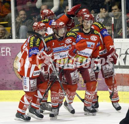 EBEL. Eishockey Bundesliga. KAC gegen Vienna Capitals. Torjubel KAC.  Klagenfurt. am 3.2.2008.
Foto: Kuess
---
pressefotos, pressefotografie, kuess, qs, qspictures, sport, bild, bilder, bilddatenbank