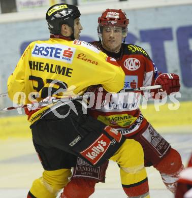 EBEL. Eishockey Bundesliga. KAC gegen Vienna Capitals. Kirk Furey (KAC), Pascal Rheaume (Caps).  Klagenfurt. am 3.2.2008.
Foto: Kuess
---
pressefotos, pressefotografie, kuess, qs, qspictures, sport, bild, bilder, bilddatenbank