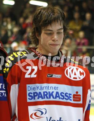 EBEL. Eishockey Bundesliga. KAC gegen Vienna Capitals. Thomas Hundertpfund (KAC).  Klagenfurt. am 3.2.2008.
Foto: Kuess
---
pressefotos, pressefotografie, kuess, qs, qspictures, sport, bild, bilder, bilddatenbank