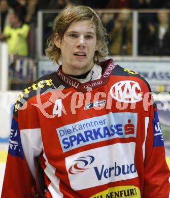 EBEL. Eishockey Bundesliga. KAC gegen Vienna Capitals. Markus Pirmann (KAC).  Klagenfurt. am 3.2.2008.
Foto: Kuess
---
pressefotos, pressefotografie, kuess, qs, qspictures, sport, bild, bilder, bilddatenbank