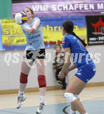 Volleyball MEVZA. ATSC Wildcats gegen Branik Maribor. Elena Kaaden, Kerstin Pichler (Wildcats). Klagenfurt, am 9.2.2008.
Foto: Kuess
---
pressefotos, pressefotografie, kuess, qs, qspictures, sport, bild, bilder, bilddatenbank