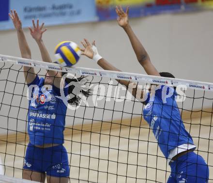 Volleyball MEVZA. ATSC Wildcats gegen Branik Maribor. Mojca Dolinar, Shirline Tasha Holness (Wildcats). Klagenfurt, am 9.2.2008.
Foto: Kuess
---
pressefotos, pressefotografie, kuess, qs, qspictures, sport, bild, bilder, bilddatenbank