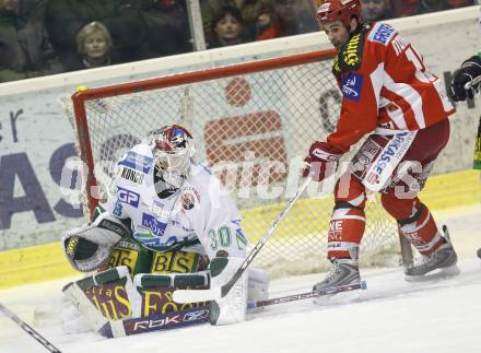 EBEL. Eishockey Bundesliga. KAC gegen Olympia Ljubljana (Laibach). Warren Norris (KAC), Alex Westlund (Laibach). Klagenfurt, am 14.2.2008.
Foto: Kuess
---
pressefotos, pressefotografie, kuess, qs, qspictures, sport, bild, bilder, bilddatenbank