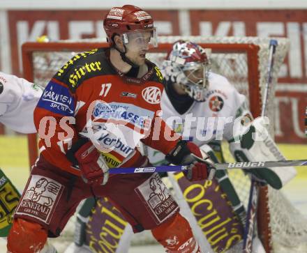 EBEL. Eishockey Bundesliga. KAC gegen Olympia Ljubljana (Laibach). Gregor Hager (KAC), Alex Westlund (Laibach). Klagenfurt, am 14.2.2008.
Foto: Kuess
---
pressefotos, pressefotografie, kuess, qs, qspictures, sport, bild, bilder, bilddatenbank