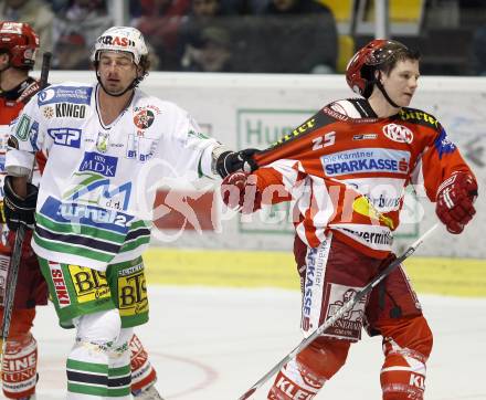 EBEL. Eishockey Bundesliga. KAC gegen Olympia Ljubljana (Laibach). Kirk Furey (KAC), Brendan Yarema (Laibach). Klagenfurt, am 14.2.2008.
Foto: Kuess
---
pressefotos, pressefotografie, kuess, qs, qspictures, sport, bild, bilder, bilddatenbank