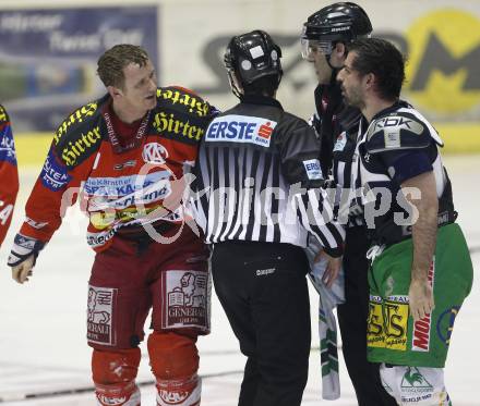 EBEL. Eishockey Bundesliga. KAC gegen Olympia Ljubljana (Laibach). Schlaegerei, Rauferei. Mike Craig (KAC), Raffaele Intranuovo (Laibach). Klagenfurt, am 14.2.2008.
Foto: Kuess
---
pressefotos, pressefotografie, kuess, qs, qspictures, sport, bild, bilder, bilddatenbank