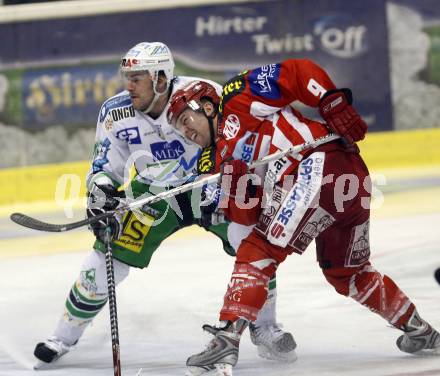 EBEL. Eishockey Bundesliga. KAC gegen Olympia Ljubljana (Laibach). Chad Hinz (KAC), Jeremiah McCarthy (Laibach). Klagenfurt, am 14.2.2008.
Foto: Kuess
---
pressefotos, pressefotografie, kuess, qs, qspictures, sport, bild, bilder, bilddatenbank