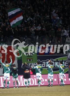 Fussball. T-Mobile Bundesliga. SK Austria Kaernten gegen SK Rapid Wien. Jubel (Rapid). Klagenfurt, am 16.2.2008.
Foto: Kuess
---
pressefotos, pressefotografie, kuess, qs, qspictures, sport, bild, bilder, bilddatenbank