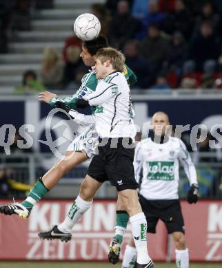 Fussball. T-Mobile Bundesliga. SK Austria Kaernten gegen SK Rapid Wien. Manuel Weber (Kaernten), Branko Boskovic  (Rapid). Klagenfurt, am 16.2.2008.
Foto: Kuess
---
pressefotos, pressefotografie, kuess, qs, qspictures, sport, bild, bilder, bilddatenbank