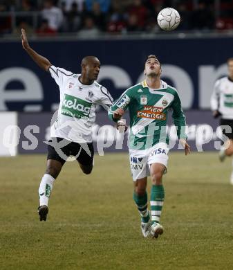 Fussball. T-Mobile Bundesliga. SK Austria Kaernten gegen SK Rapid Wien. Chiquinho (Kaernten), Andreas Dober (Rapid). Klagenfurt, am 16.2.2008.
Foto: Kuess
---
pressefotos, pressefotografie, kuess, qs, qspictures, sport, bild, bilder, bilddatenbank