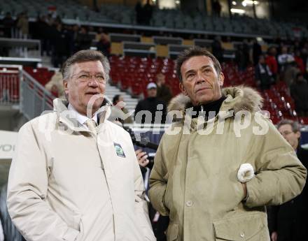 Fussball. T-Mobile Bundesliga. SK Austria Kaernten gegen SK Rapid Wien. Buergermeister Harald Scheucher, Landeshauptmann Joerg Haider.  Klagenfurt, am 16.2.2008.
Foto: Kuess
---
pressefotos, pressefotografie, kuess, qs, qspictures, sport, bild, bilder, bilddatenbank