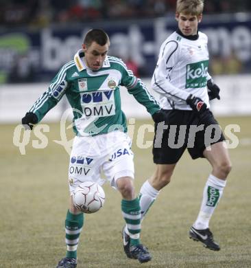 Fussball. T-Mobile Bundesliga. SK Austria Kaernten gegen SK Rapid Wien. Manuel Weber (Kaernten), Steffen Hofmann (Rapid). Klagenfurt, am 16.2.2008.
Foto: Kuess
---
pressefotos, pressefotografie, kuess, qs, qspictures, sport, bild, bilder, bilddatenbank