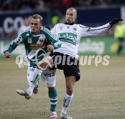 Fussball. T-Mobile Bundesliga. SK Austria Kaernten gegen SK Rapid Wien. Patrick Wolf (Kaernten), Erwin Hoffer (Rapid). Klagenfurt, am 16.2.2008.
Foto: Kuess
---
pressefotos, pressefotografie, kuess, qs, qspictures, sport, bild, bilder, bilddatenbank