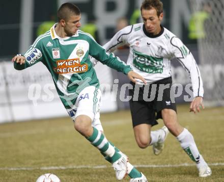 Fussball. T-Mobile Bundesliga. SK Austria Kaernten gegen SK Rapid Wien. Manuel Ortlechner (Kaernten), Uemit Korkmaz (Rapid). Klagenfurt, am 16.2.2008.
Foto: Kuess
---
pressefotos, pressefotografie, kuess, qs, qspictures, sport, bild, bilder, bilddatenbank