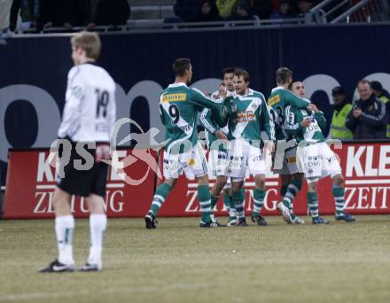 Fussball. T-Mobile Bundesliga. SK Austria Kaernten gegen SK Rapid Wien. Torjubel Rapid (Rapid). Klagenfurt, am 16.2.2008.
Foto: Kuess
---
pressefotos, pressefotografie, kuess, qs, qspictures, sport, bild, bilder, bilddatenbank