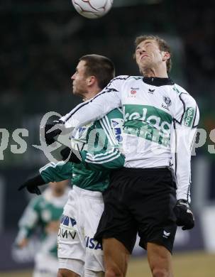 Fussball. T-Mobile Bundesliga. SK Austria Kaernten gegen SK Rapid Wien. Manuel Ortlechner (Kaernten), Steffen Hofmann (Rapid). Klagenfurt, am 16.2.2008.
Foto: Kuess
---
pressefotos, pressefotografie, kuess, qs, qspictures, sport, bild, bilder, bilddatenbank