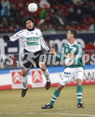 Fussball. T-Mobile Bundesliga. SK Austria Kaernten gegen SK Rapid Wien. Carlos Chaile (Kaernten), Stefan Maierhofer (Rapid). Klagenfurt, am 16.2.2008.
Foto: Kuess
---
pressefotos, pressefotografie, kuess, qs, qspictures, sport, bild, bilder, bilddatenbank