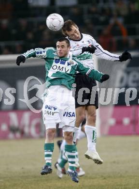 Fussball. T-Mobile Bundesliga. SK Austria Kaernten gegen SK Rapid Wien. Manuel Ortlechner (Kaernten), Steffen Hofman (Rapid). Klagenfurt, am 16.2.2008.
Foto: Kuess
---
pressefotos, pressefotografie, kuess, qs, qspictures, sport, bild, bilder, bilddatenbank