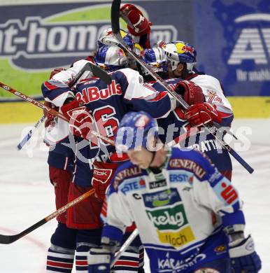 EBEL. Eishockey Bundesliga. VSV gegen Red Bull Salzburg. Torjubel (Salzburg). Villach, am 17.2.2008.
Foto: Kuess
---
pressefotos, pressefotografie, kuess, qs, qspictures, sport, bild, bilder, bilddatenbank